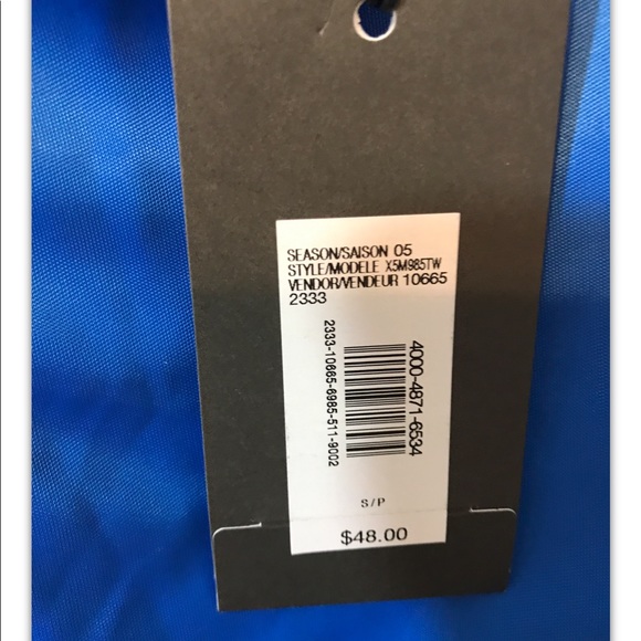 Armani Exchange AX Women’s Blue Twisted Back Yoga Tank Top Size SP - Picture 7 of 8